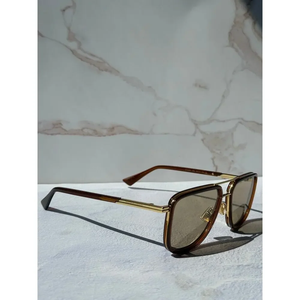 NEW Bottega Veneta BV1463S Brown Aviator Sunglasses $560
